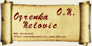 Ozrenka Melović vizit kartica